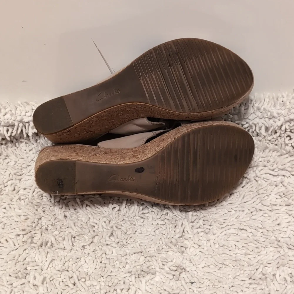 Clarks Annadel Nubuck Cork Platform Wedge Comfort Soft Sandals Heels Siz…